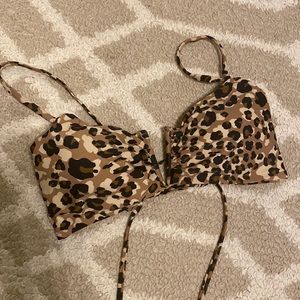 Time and Tru Leopard Bikini Top